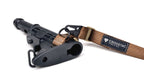 Buttstock sling adapter with 2 point sling clipped in